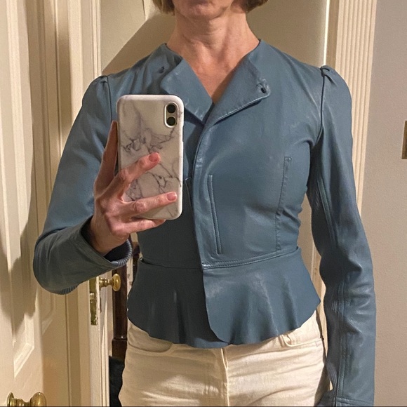 BCBGMaxAzria Fitted Leather Jacket - Gorgeous Color NWOT - Picture 12 of 12